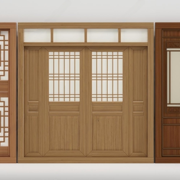 新中式双开门3D模型