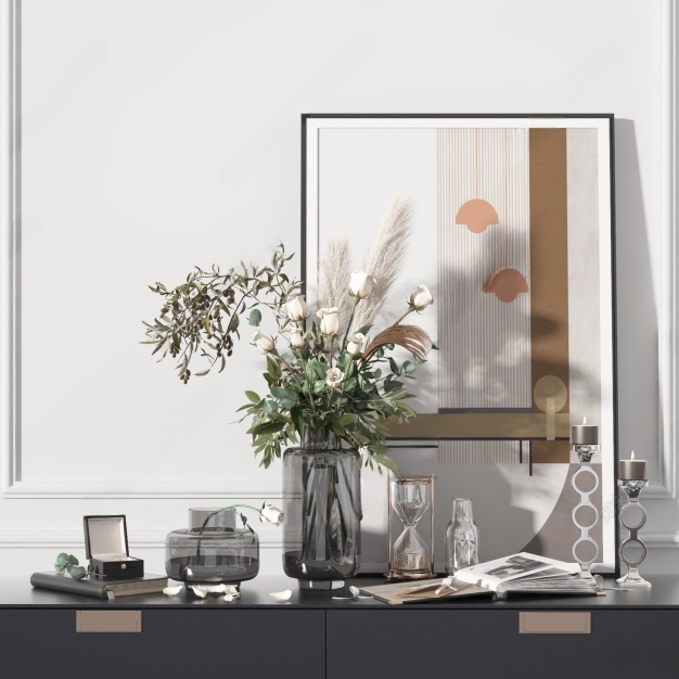 现代花瓶沙漏摆件3D模型
