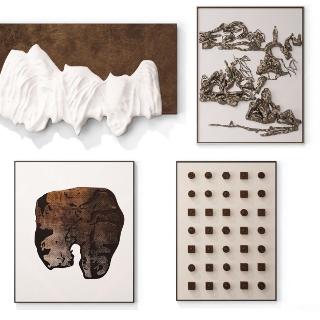 新中式立体装饰画3D模型
