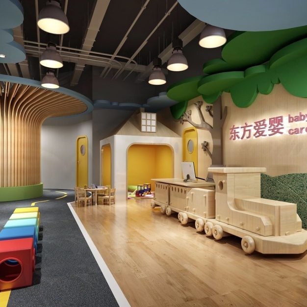 现代幼儿园前台接待3D模型