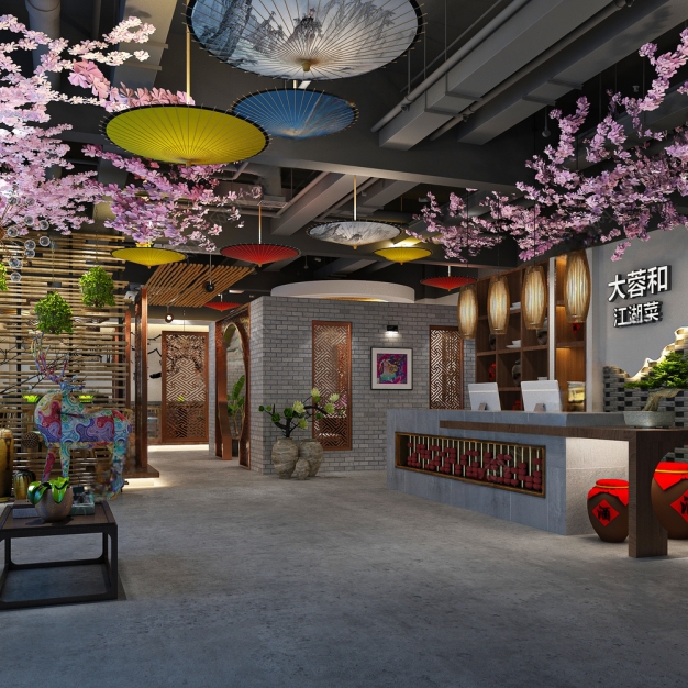 新中式中餐厅3D模型