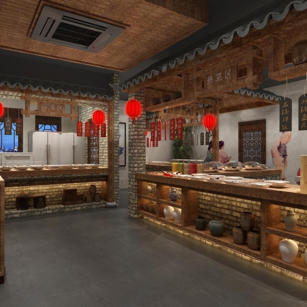 中式餐厅3D模型