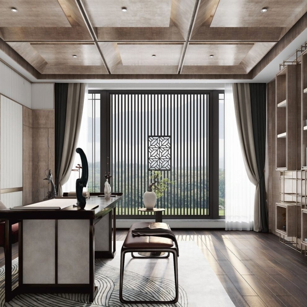 新中式书房3D模型
