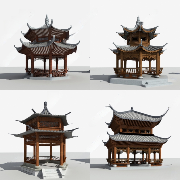 中式亭子3D模型
