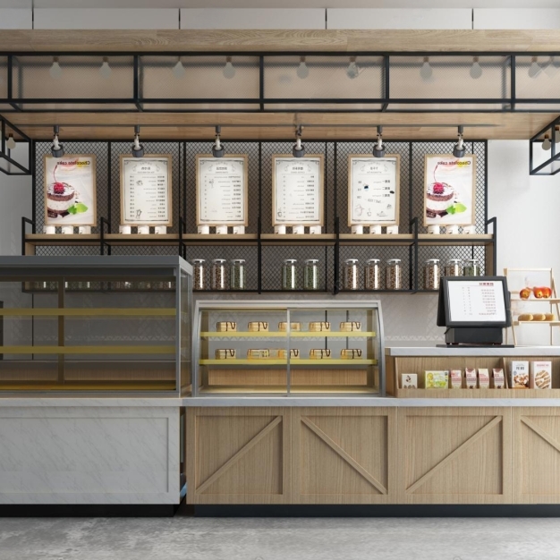 现代面包店前台3D模型