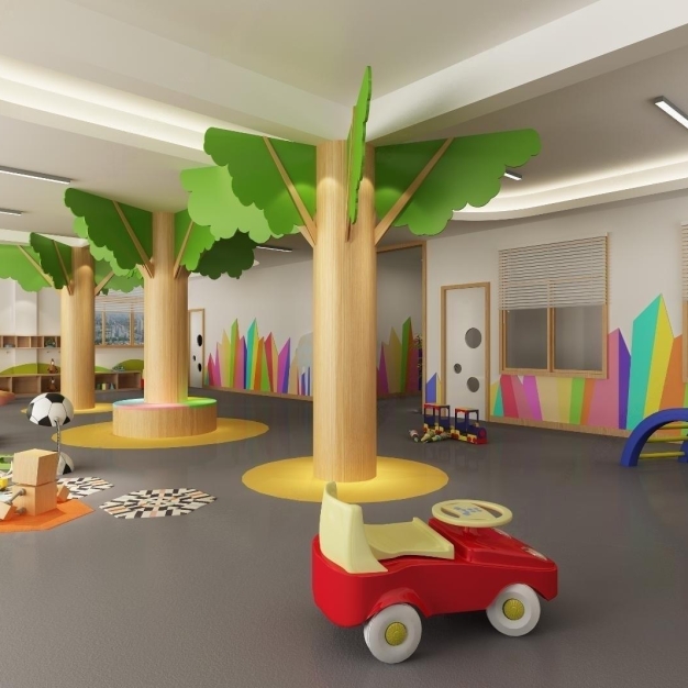 现代幼儿园3D模型