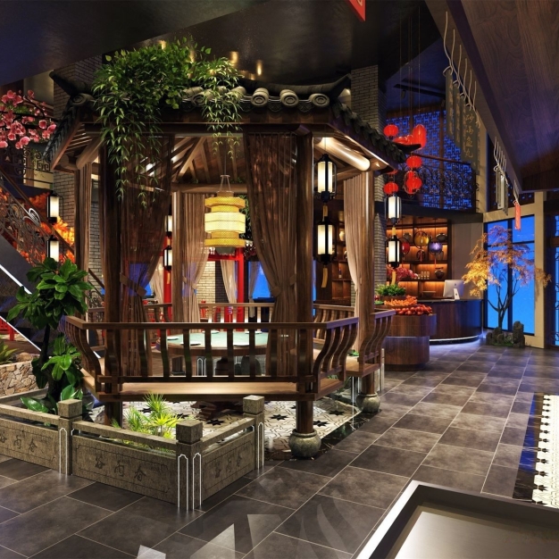 中式餐馆3D模型