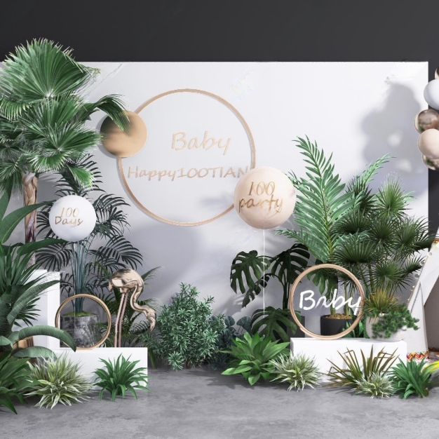 现代植物美陈组合3D模型