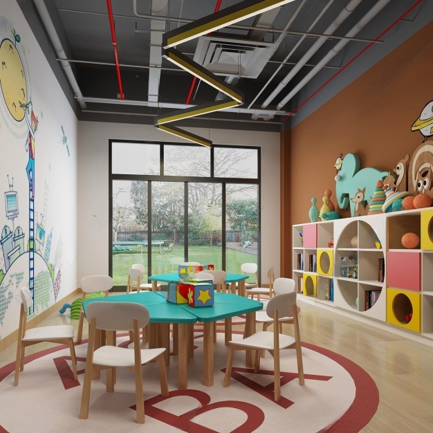 现代幼儿园教室3D模型