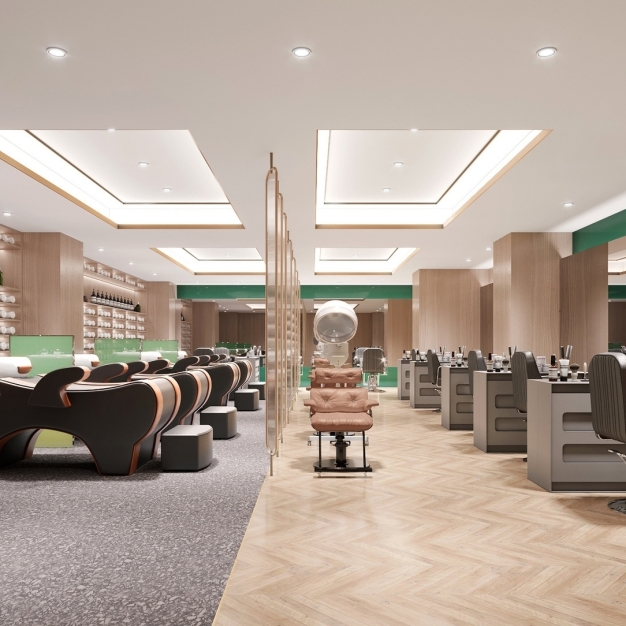 现代美发理发店3D模型