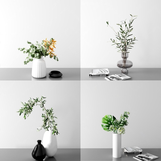 现代绿植摆件3D模型