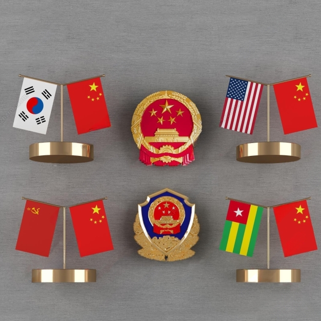 现代国旗国徽3D模型