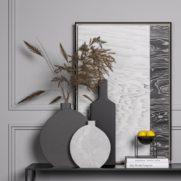 现代装饰画花瓶饰品3D模型