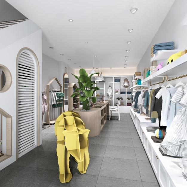现代儿童服装店3D模型