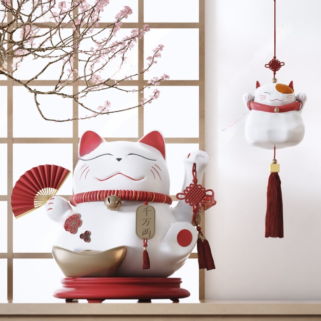 日式招财猫饰品摆件3D模型