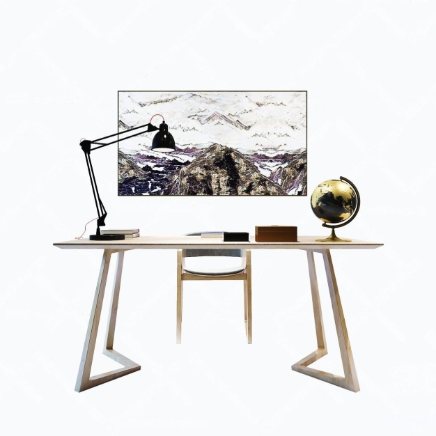 现代书桌椅子组合3D模型