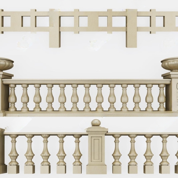 欧式石材栏杆3D模型