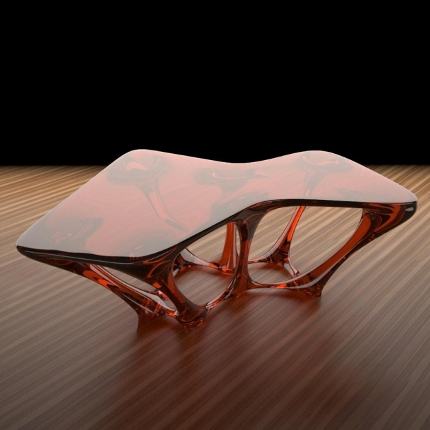 现代异型玻璃茶几3D模型
