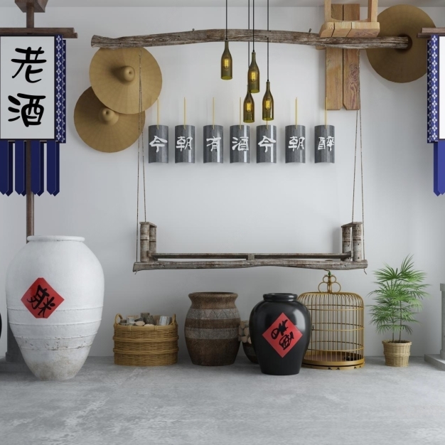 新中式酒缸3D模型