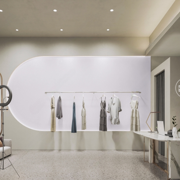 侘寂风服装店直播间3D模型