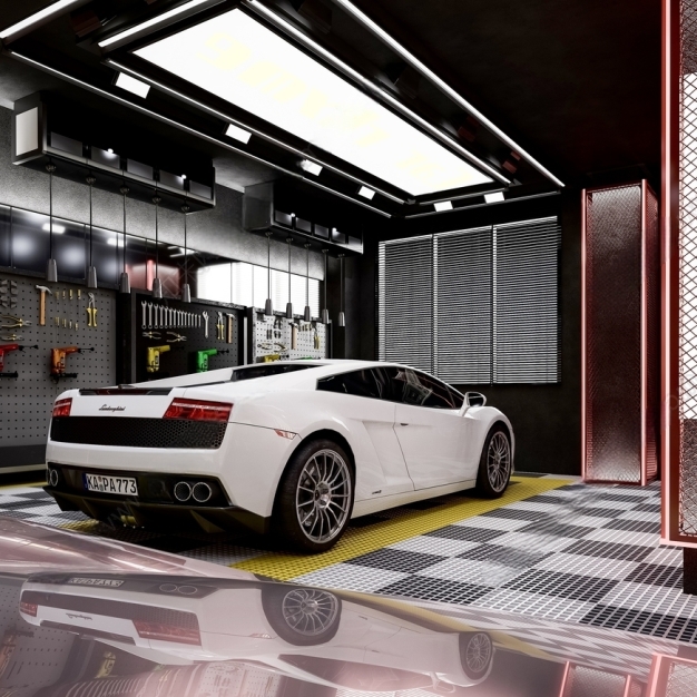 工业风汽修店3D模型
