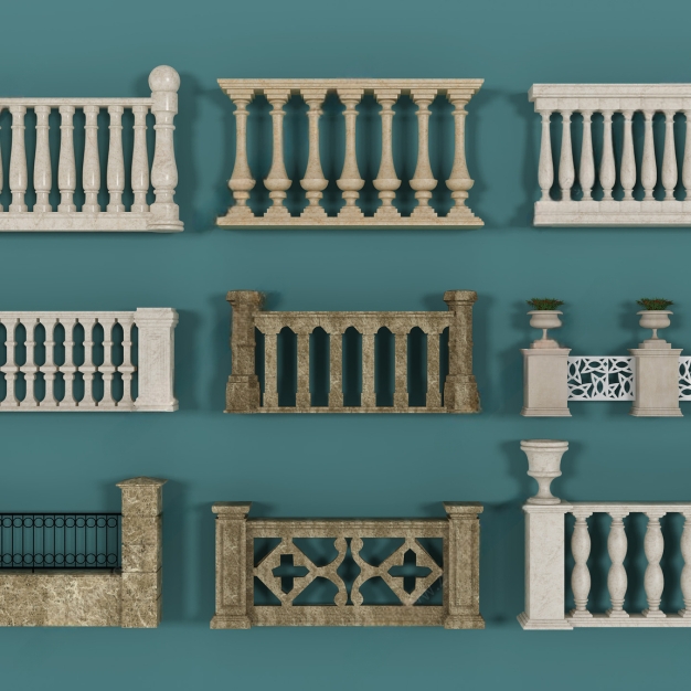 简欧栏杆3D模型