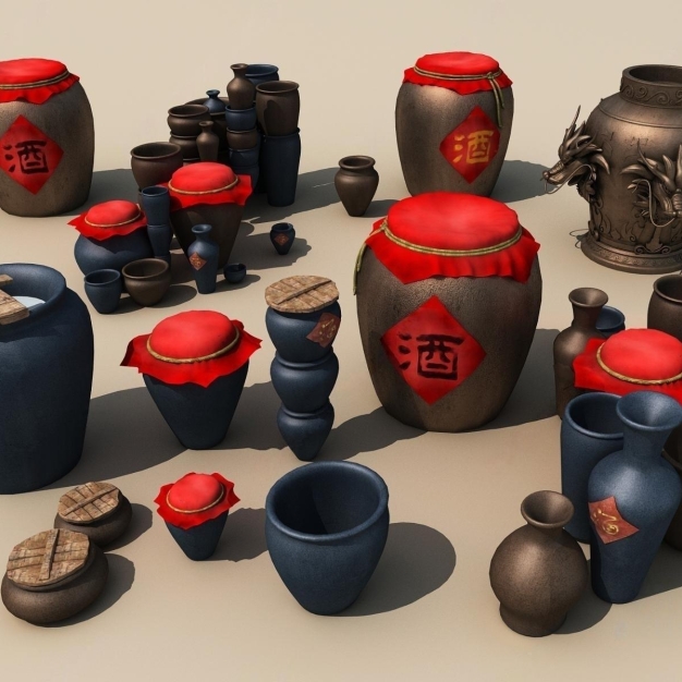 酒坛酒钢3D模型
