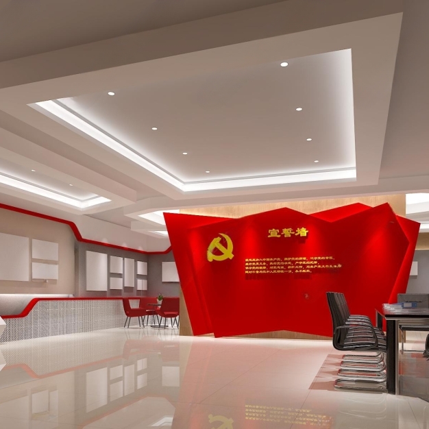党建展厅展板展示墙阅览3D模型