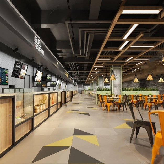 工业风自助餐厅3D模型