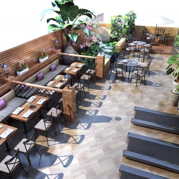 工业风露天餐厅3D模型