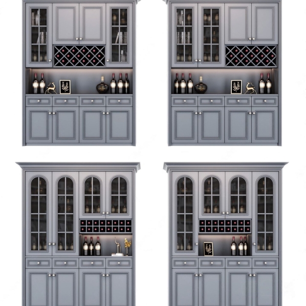 简欧酒柜组合3D模型
