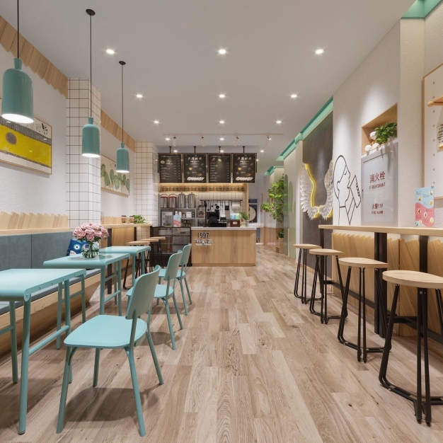 北欧奶茶店甜品店3D模型