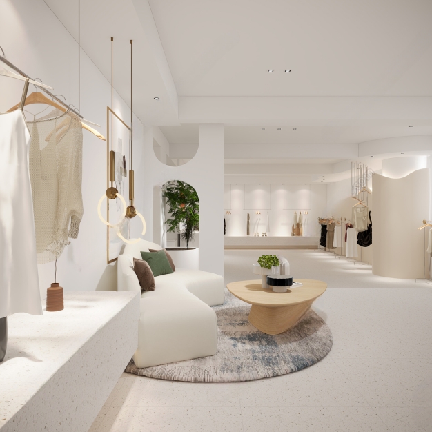 现代服装店直播展厅3D模型