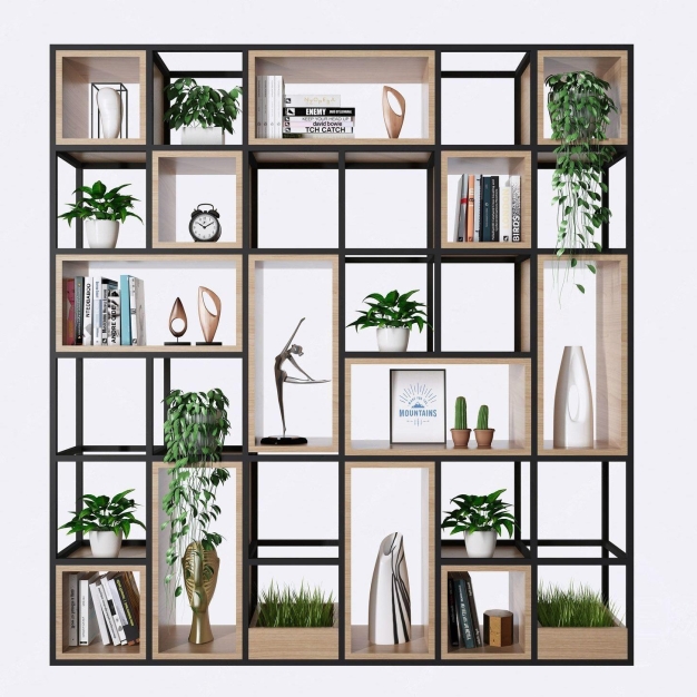 北欧LOFT铁艺置物架3D模型