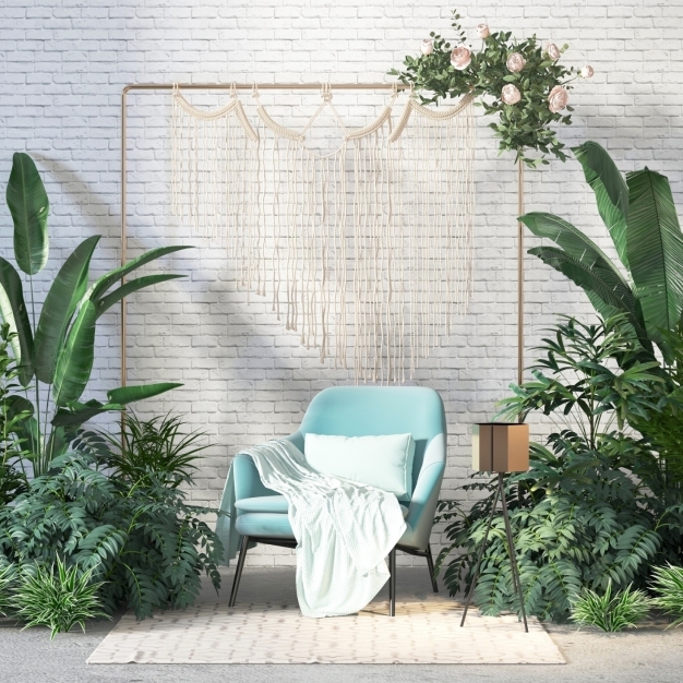 北欧室外植物休闲椅园艺小品3D模型