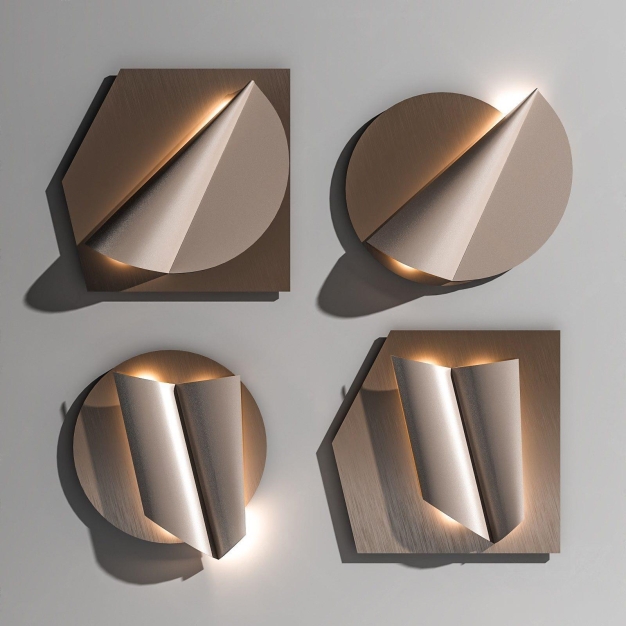 现代金属壁灯组合3D模型
