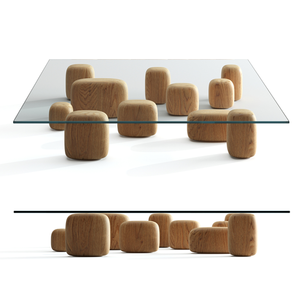 现代玻璃茶几3D模型