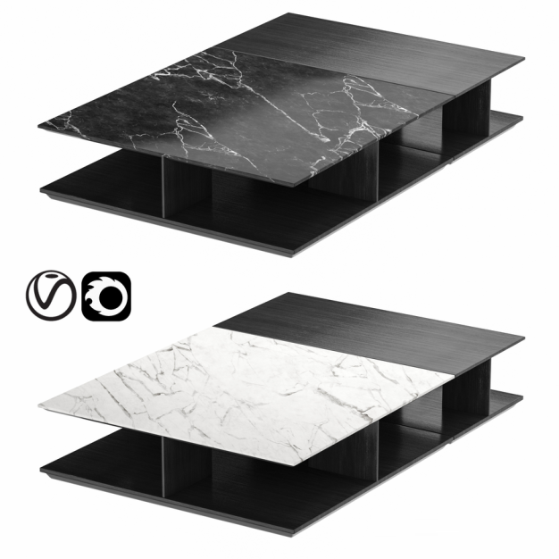 现代大理石茶几3D模型