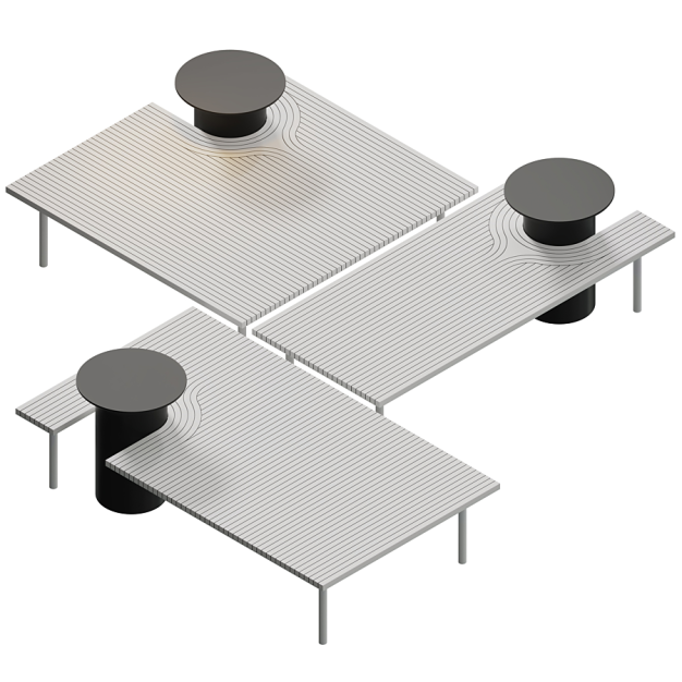 现代茶几3D模型
