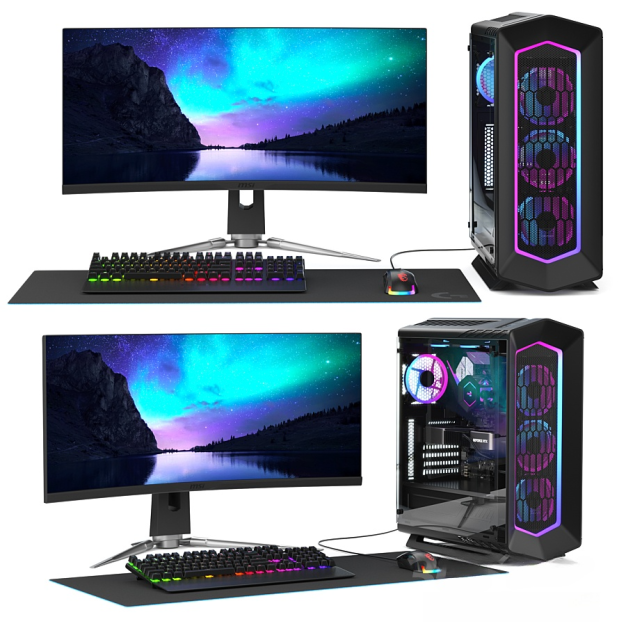 现代台式游戏电脑主机3D模型