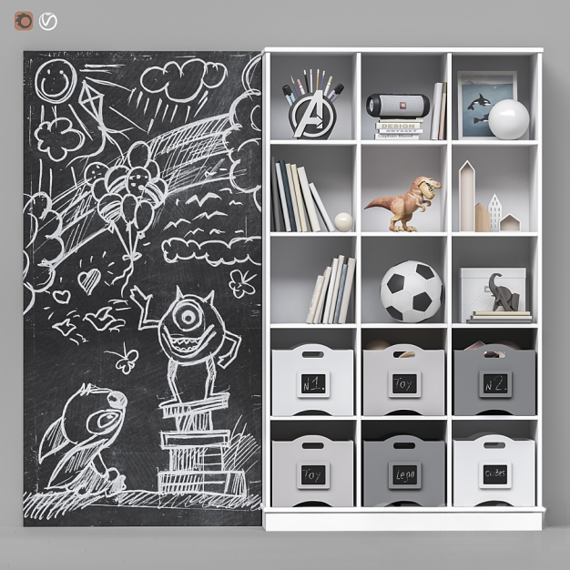 现代儿童玩具组合3D模型