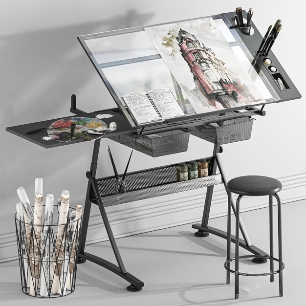 画板 画架3D模型