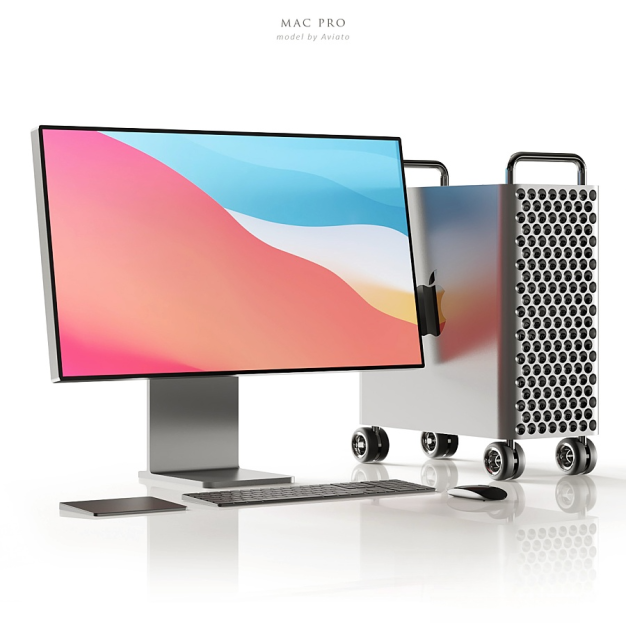 现代苹果电脑3D模型