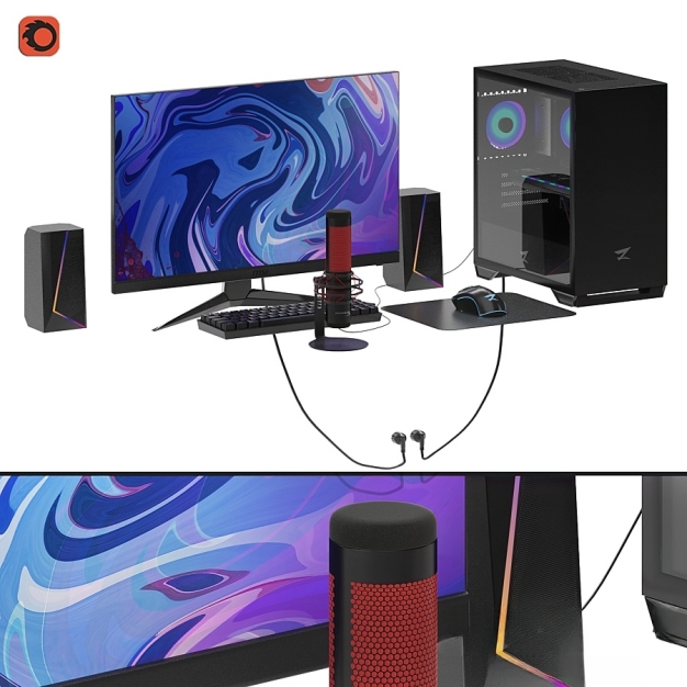 电脑 显示器 音箱3D模型