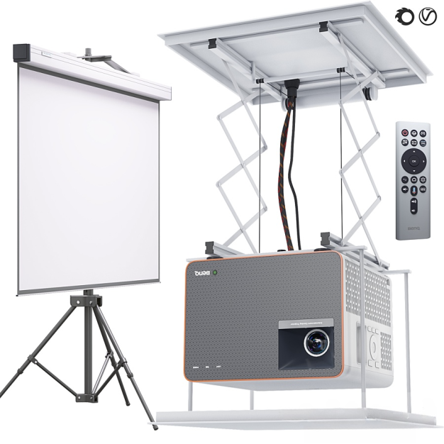投影仪幕布3D模型3D模型