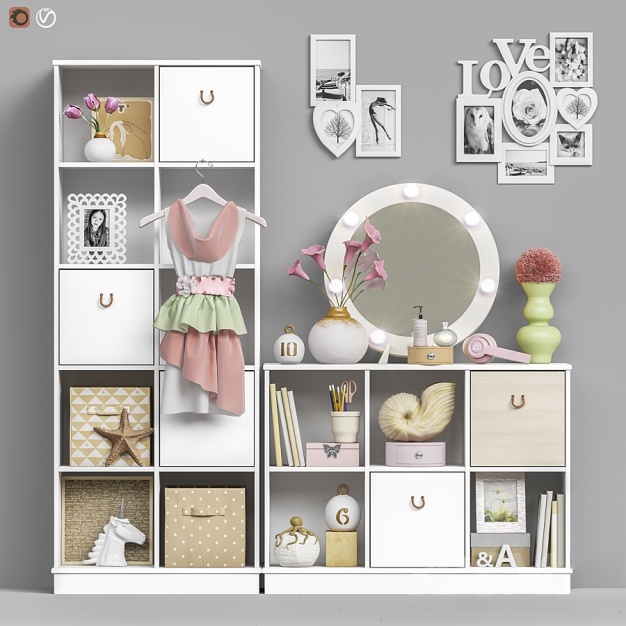 北欧儿童玩具柜3D模型