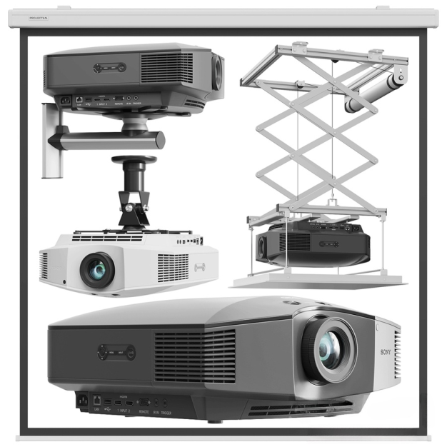 现代投影设备组合3D模型