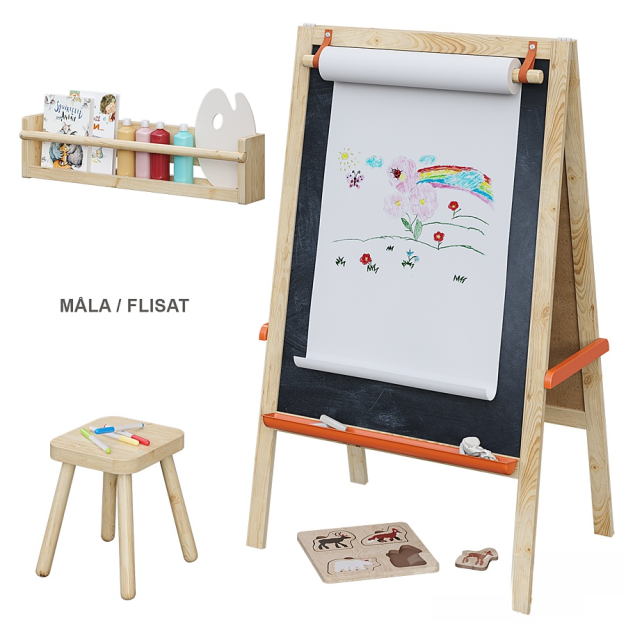 现代画架画板绘画用品3D模型