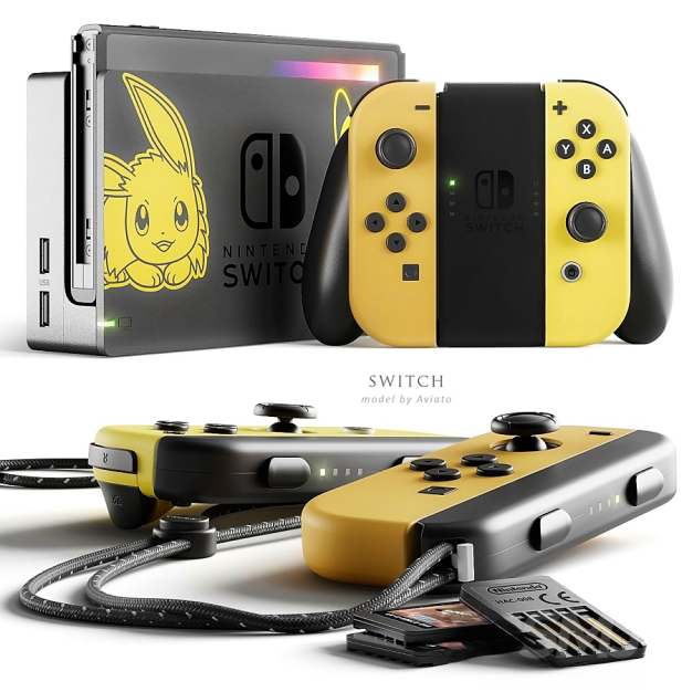 现代任天堂switch游戏机3D模型