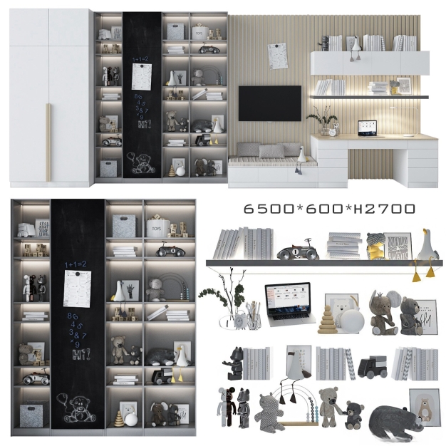 儿童书柜3D模型